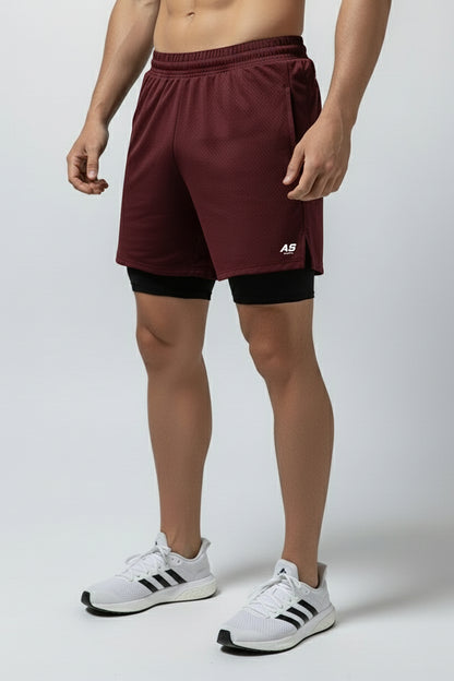 Pantaloneta Ultraflex DRY-FIT Vinotinto